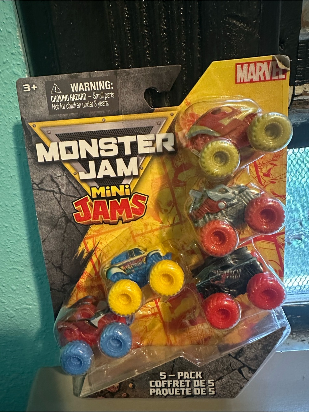 Monster Jam Mini Jams 5-Pack Kids Toy Monster Trucks - Red, Blue, Yellow
